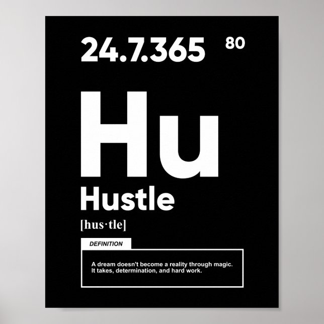 Definição de Hustle | Poster motivacional (Frente)