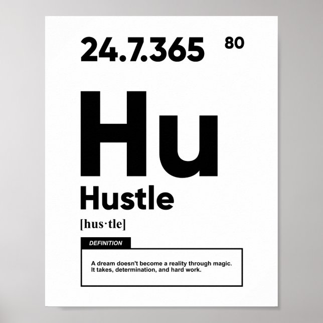 Definição de Hustle | Poster motivacional (Frente)