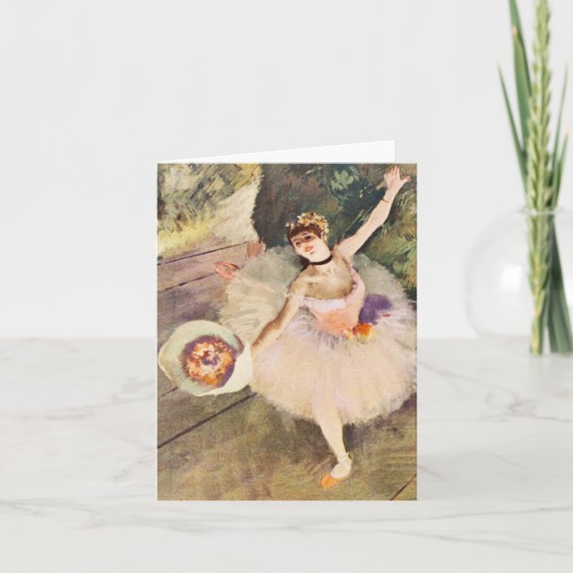 Degas Ballerina com cartão de nota de Buquê de flo (Frente)