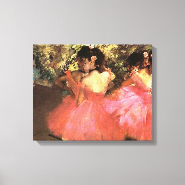 Degas Dancers em embrulho de Canvas rosa (Frente)