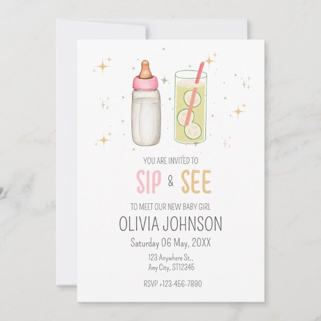 Degustar E Ver, Bem-Vinda Bebê Menina, Festa De Be (Frente)