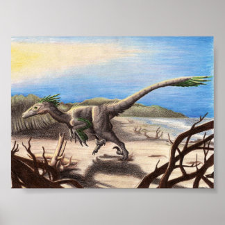 Deinonychus na Impressão da praia