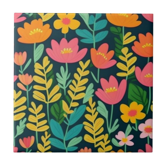 Deixa flores design coloridas (Frente)