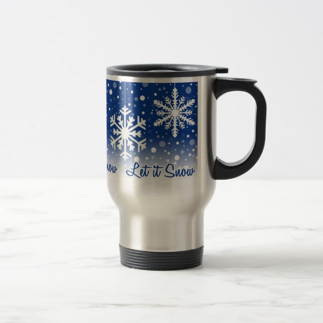 Deixais lhe para nevar azul - caneca (Direita)