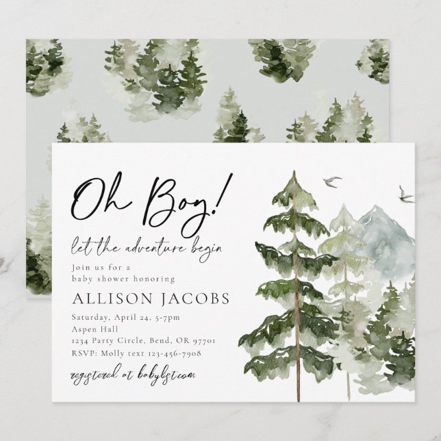 Deixe A Aventura Começar Convites Para Bebê (Frente/Verso)