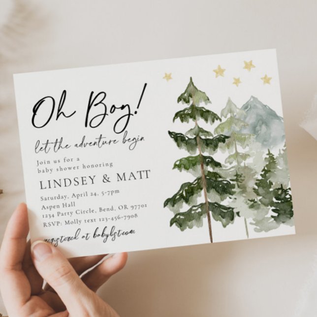 Deixe A Aventura Começar Convites Para Bebê (Criador carregado)