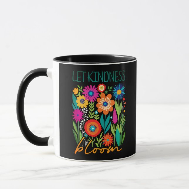 Deixe a bondade florescer. caneca de café (Esquerda)