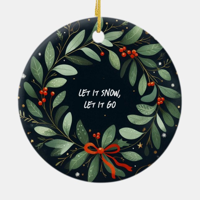 Deixe-a nevar, deixe-a ir Enfeites de natal (Traseira)