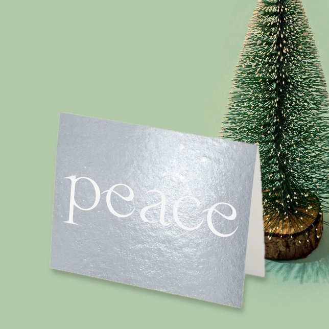 deixe a paz brilhar o cartão de feriado (let peace shine foil simple elegant typography holiday card)