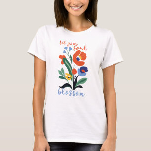Deixe a sua alma brilhar a camiseta floral
