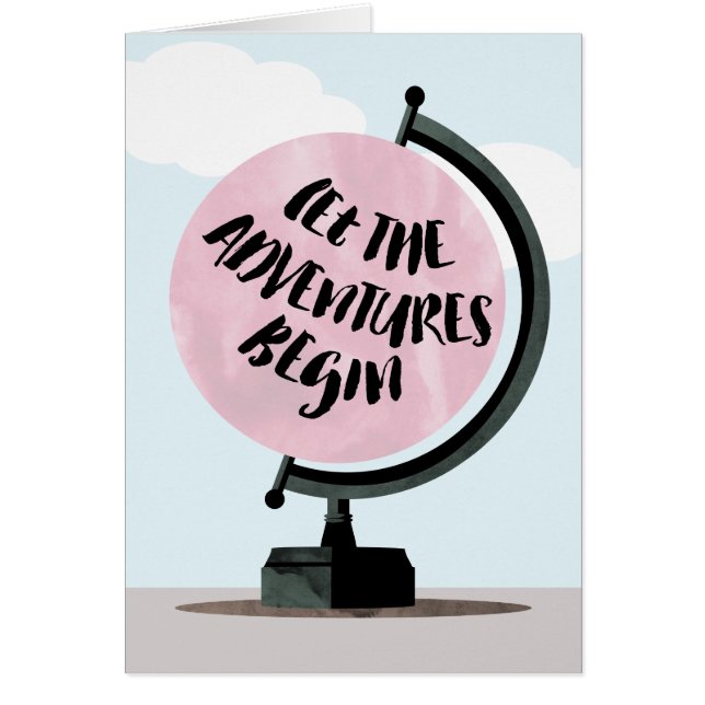 Deixe as aventuras começar o cartão do globo do (Frente)