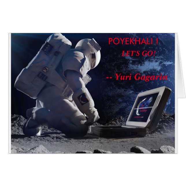 DEIXE E.U. IR! - Vazio do cartão de Yuri Gagarin (Frente Horizontal)