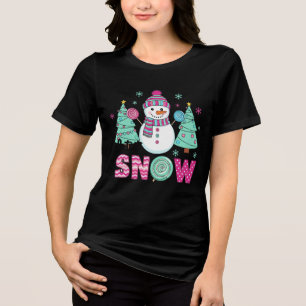 Deixe Nevar Boneco de Neve Fofo com Árvores de N