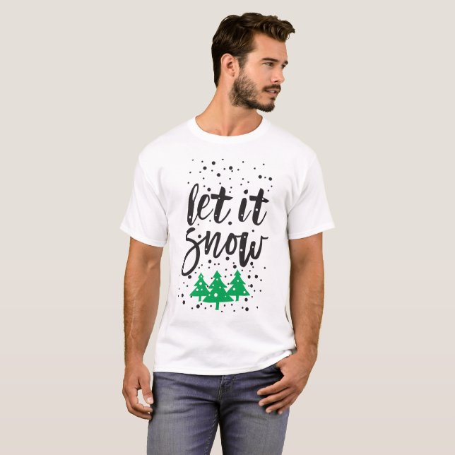 Deixe Nevar Camisetas de Natal Combinando | Invern (Frente Completa)