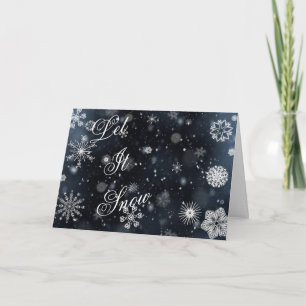 Deixe nevar flocos de neve cartão de Natal