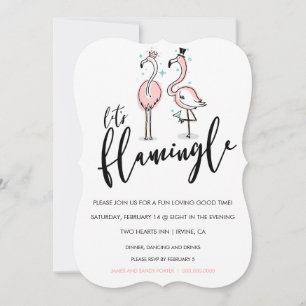 Deixe-nos convite Scalloped flamingo de Flamingle
