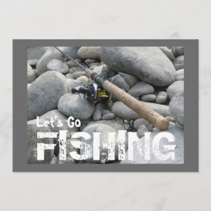 Deixe-nos ir pescar! Convite da viagem de pesca da