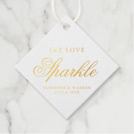 Deixe o Amor Brilhar Elegante Folha de Ouro Casame