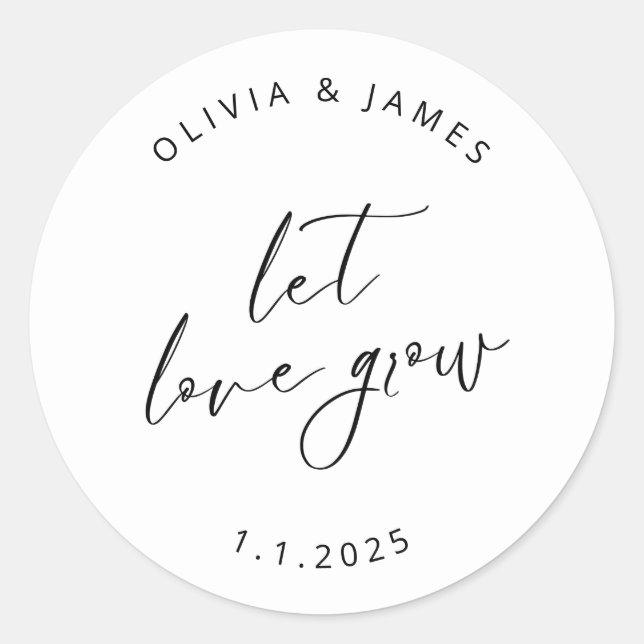 Deixe o amor crescer os adesivos (Frente)