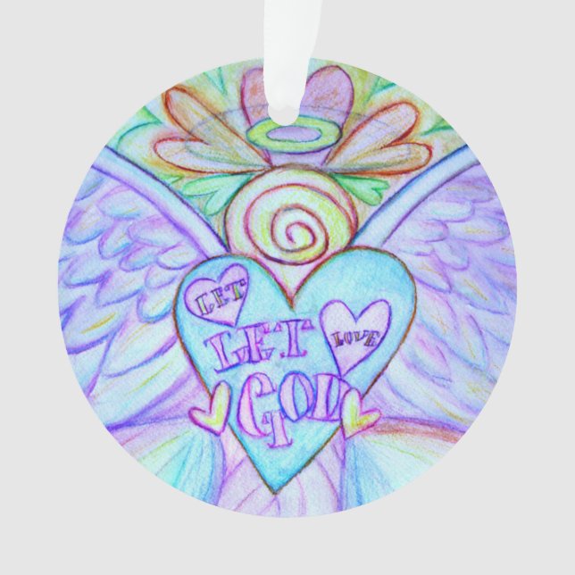 Deixe o amor, deixe Deus anjar o ornamento de Nata (Frente)
