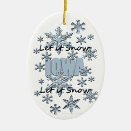 Deixe-o Enfeites de natal de Snow Iowa