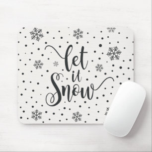 Deixe-o nevar a caligrafia natalícia Mousepad