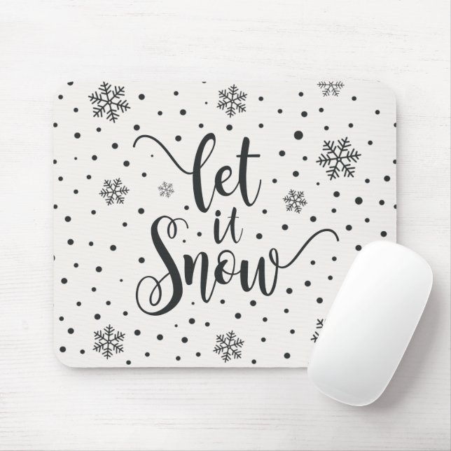 Deixe-o nevar a caligrafia natalícia | Mousepad (Com mouse)