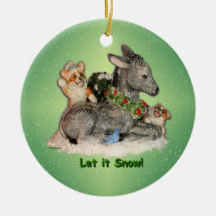 "Deixe-o nevar!" Corgis & enfeites de natal do