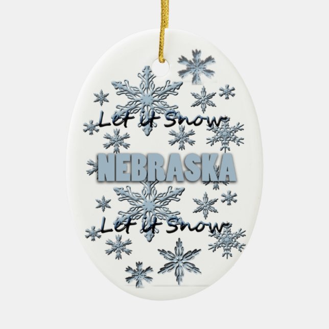 Deixe-o nevar Enfeites de natal de Nebraska (Frente)