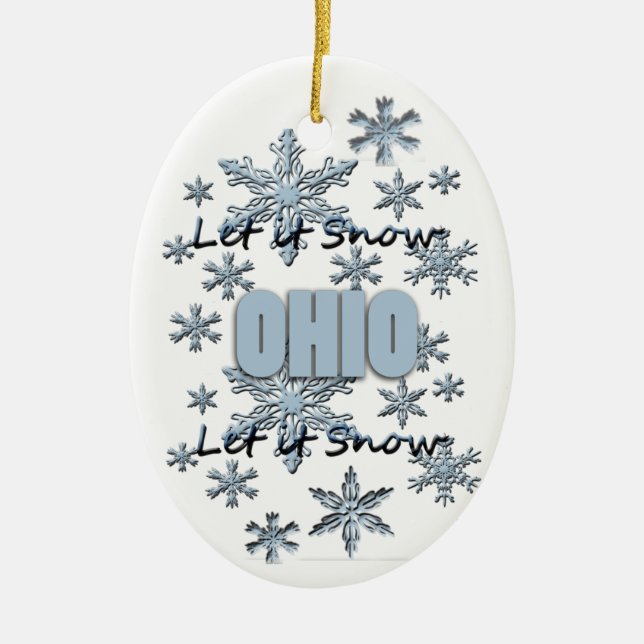 Deixe-o nevar Enfeites de natal de Ohio (Frente)