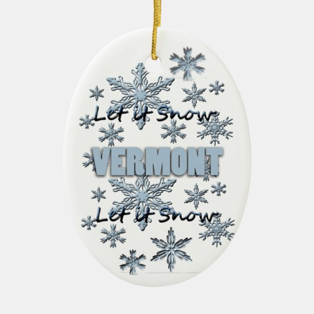 Deixe-o nevar Enfeites de natal Vermont (Frente)