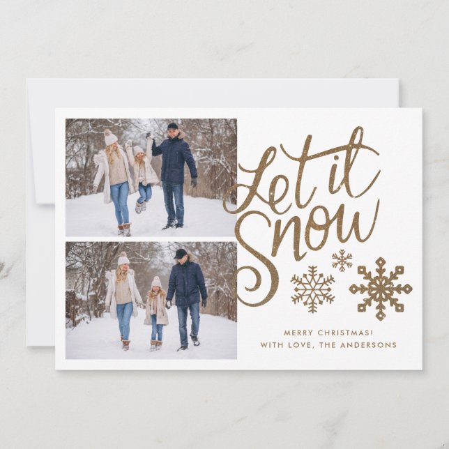 Deixe-o nevar Férias de Natal 2 Cartão com fotos (Frente)