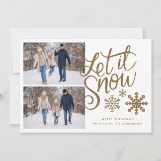 Deixe-o nevar Férias de Natal 2 Cartão com fotos