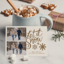 Deixe-o nevar Férias de Natal 2 Cartão com fotos
