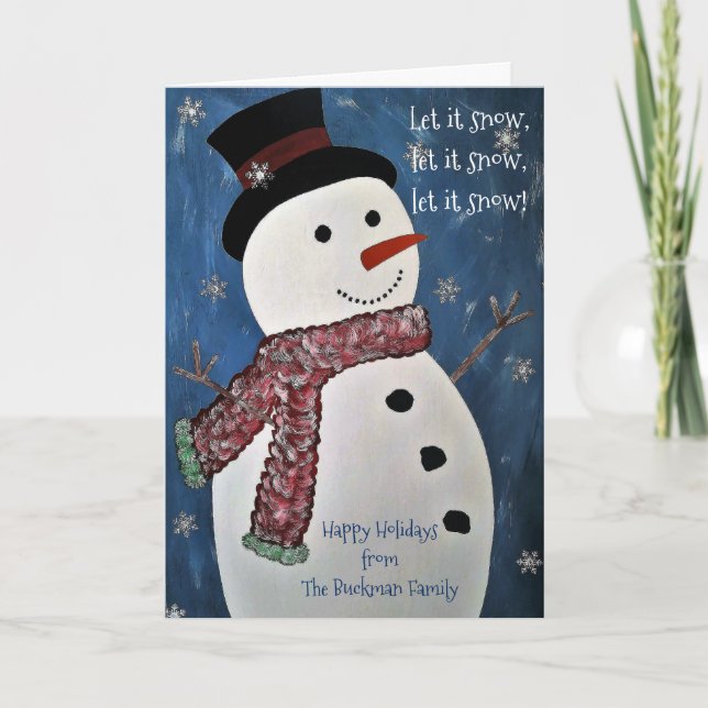 Deixe-o nevar no cartão de Natal (Frente)