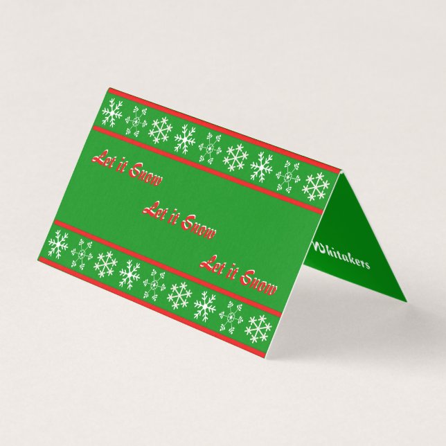 Deixe-o nevar no cartão vermelho (Frente)