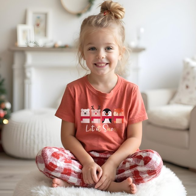 Deixe-o nevar | Rebelde, Urso Polar, Pinguim e Rap (Let It Snow | Reindeer, Polar Bear, Penguin & Fox Tri-Blend Shirt)