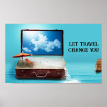 DEIXE O VIAGEM MUDAR O POSTER DE FANTASIA VIAGEM