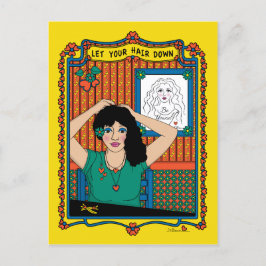 Deixe seu cabelo para baixo_B_ Cartão postal