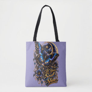 Deixe Sua Alma Brilhar – Bolsa Tote Borboleta Cele