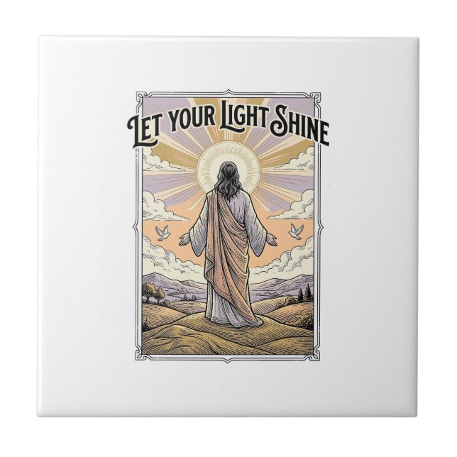 Deixe Sua Luz Brilhar Fé Vintage (Frente)