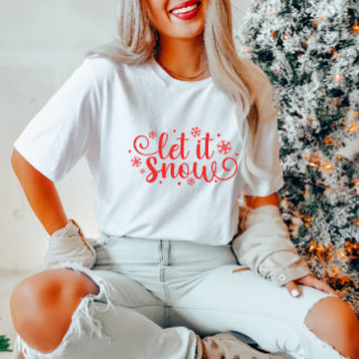 Deixem-na nevar a camisa de Natal das mulheres