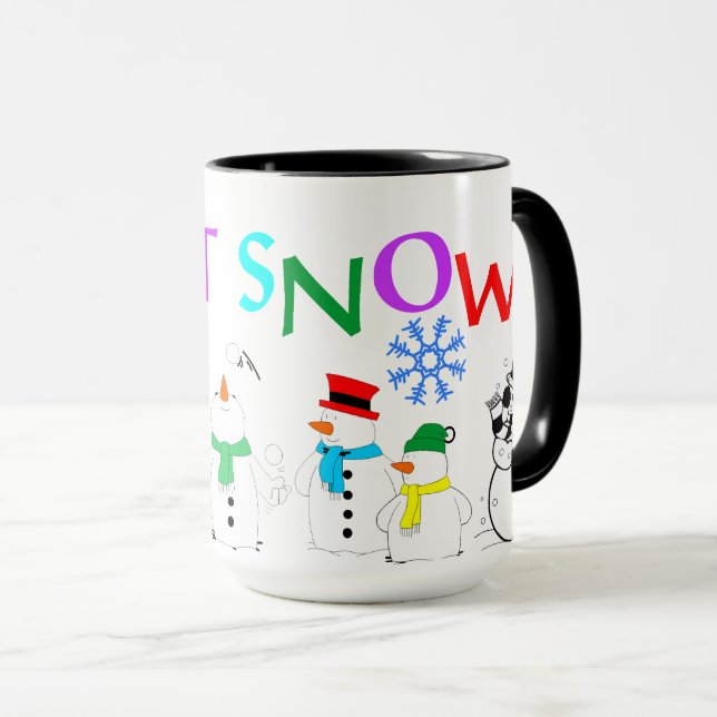 Deixem-Na Neve Com Neve Por Toda A Caneca De Café (Frente Esquerda)