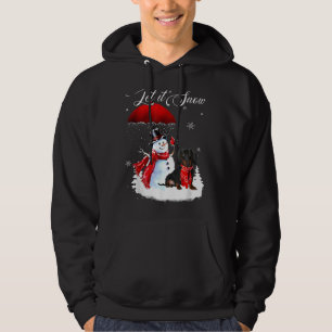Deixem-No Neve Xmas Camiseta Lindo Dachshund E Nev