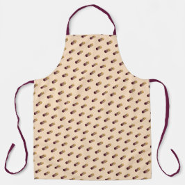 Delantal con acuarela de corcho de vino