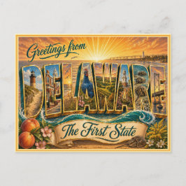 Delaware Antigo Saudação de Cartão Postal
