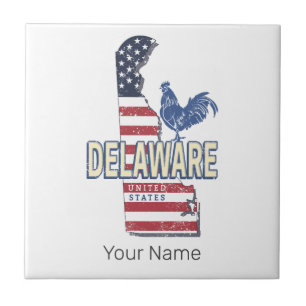 Delaware EUA Retro State Map Vintage EUA
