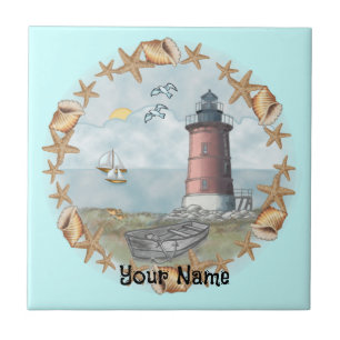 Delaware Shells Lighthouse azulejo