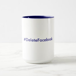 #DeleteFacebook 15 onças. Caneca (azuis marinhos &