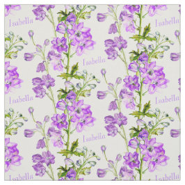 Delfinium botanium art roxo white name tecido